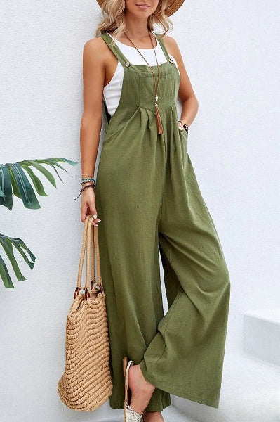 Jumpsuit med vida ben | Ärmlös | Löst sittande | Overall | Jumpsuit för kvinnor