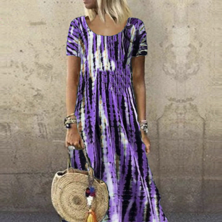 June klänning | Tryckt tie-dye klänning