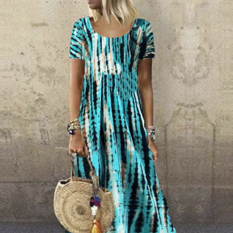 June klänning | Tryckt tie-dye klänning