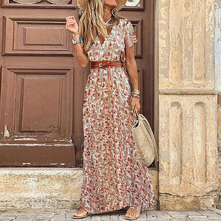Mönstrad boho-maxiklänning för damer – Thalia