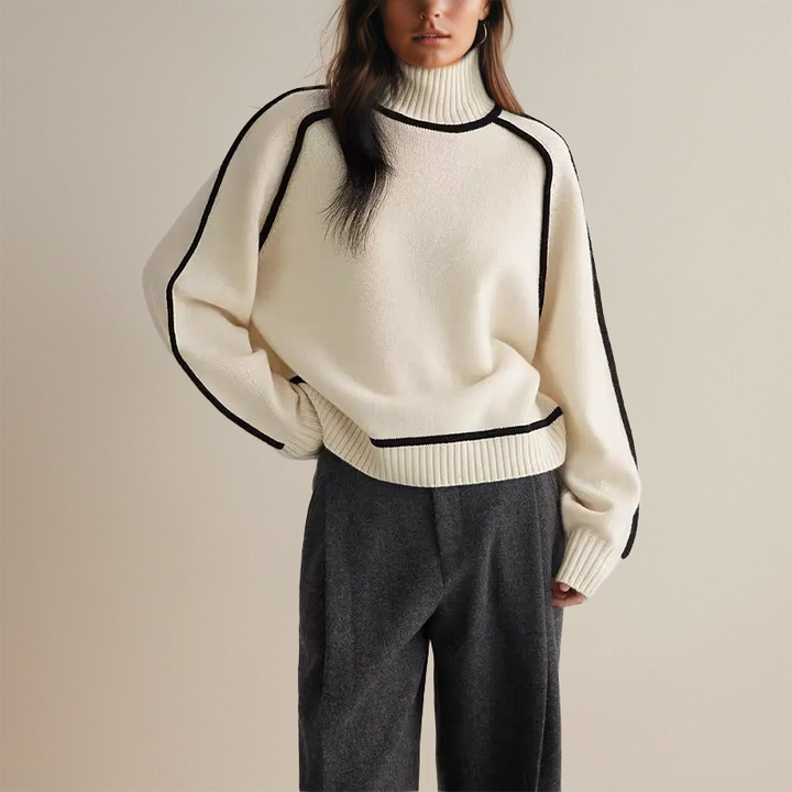 Kashmirtröja | Hög hals | Loose Fit | Turtleneck-tröja | Damstickat