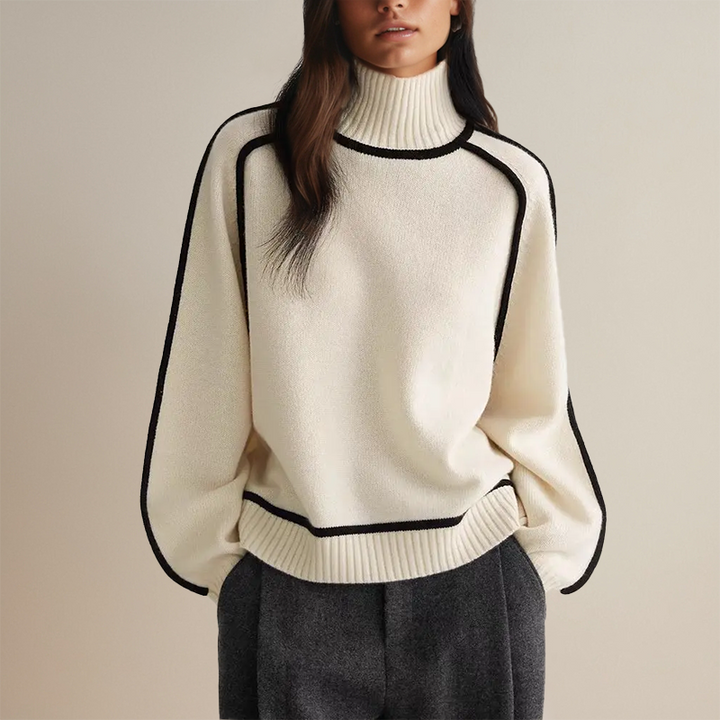 Kashmirtröja | Hög hals | Loose Fit | Turtleneck-tröja | Damstickat