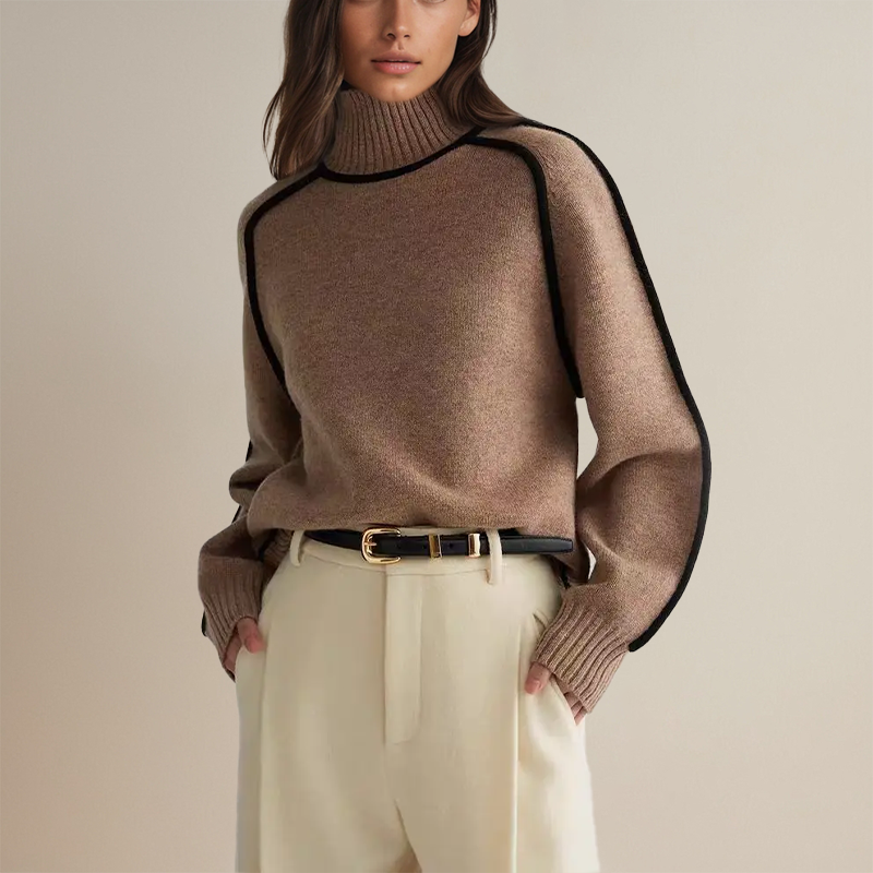 Kashmirtröja | Hög hals | Loose Fit | Turtleneck-tröja | Damstickat