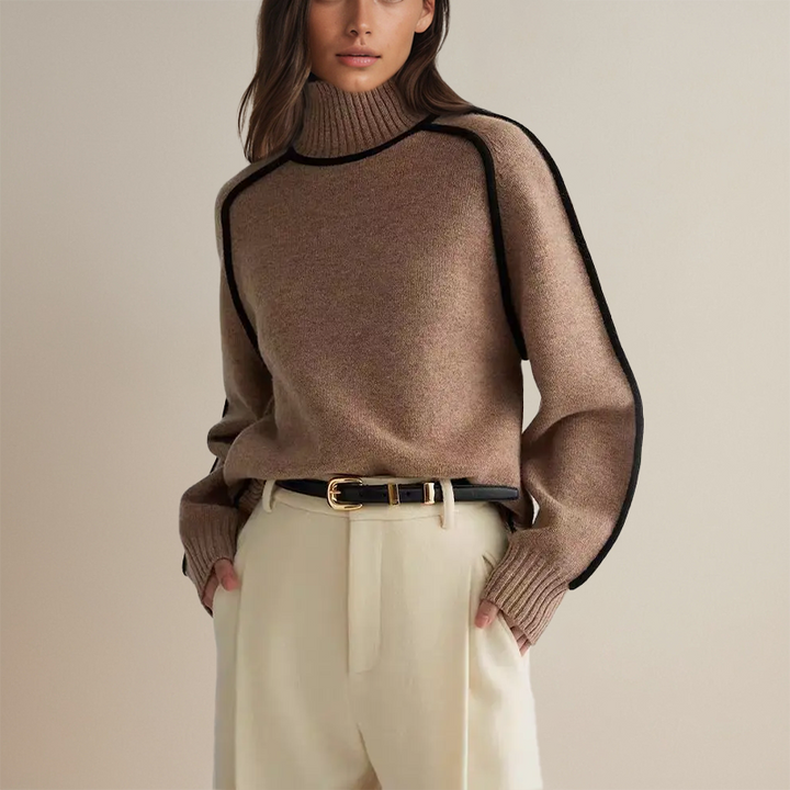 Kashmirtröja | Hög hals | Loose Fit | Turtleneck-tröja | Damstickat