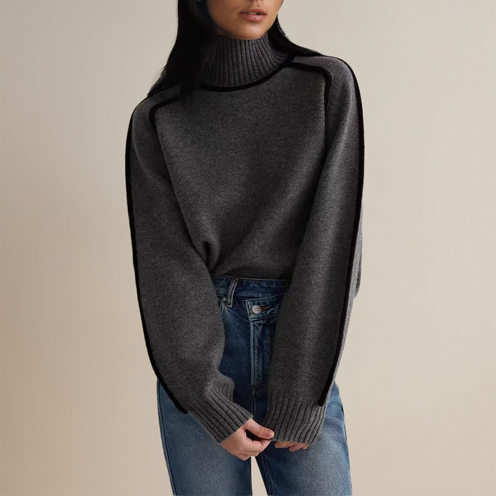 Kashmirtröja | Hög hals | Loose Fit | Turtleneck-tröja | Damstickat
