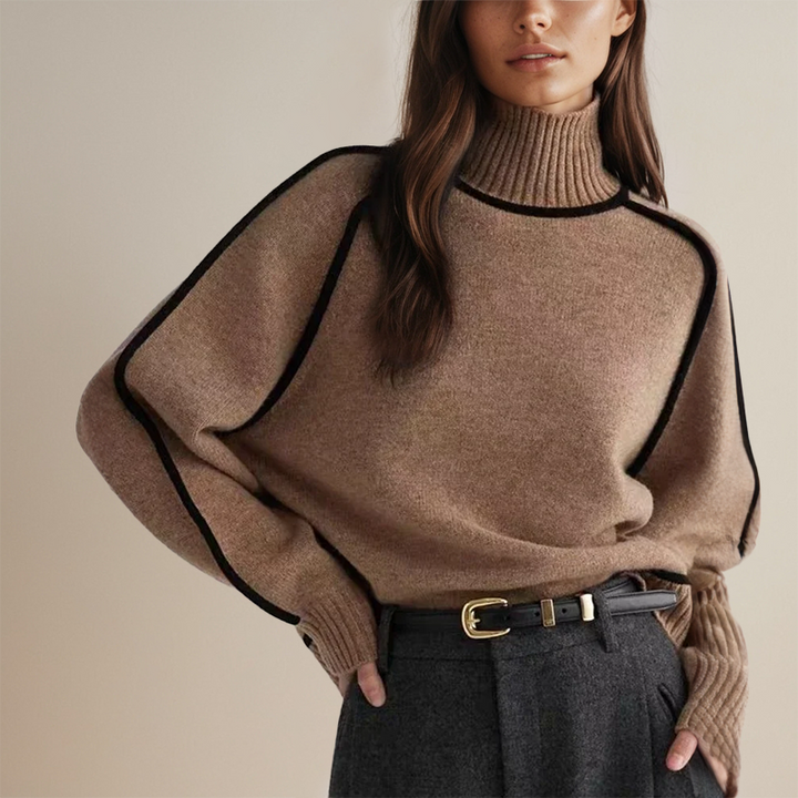 Kashmirtröja | Hög hals | Loose Fit | Turtleneck-tröja | Damstickat