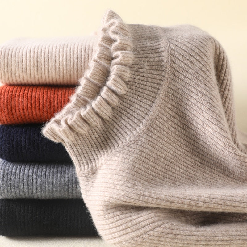 Kashmirtröja - Slim Fit - Turtleneck - Höghalsad tröja - Damtröja