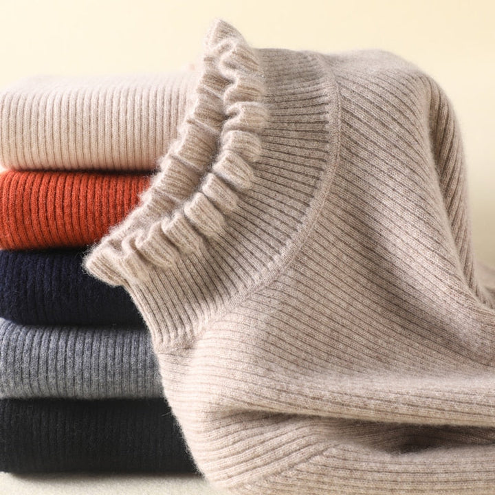 Kashmirtröja - Slim Fit - Turtleneck - Höghalsad tröja - Damtröja