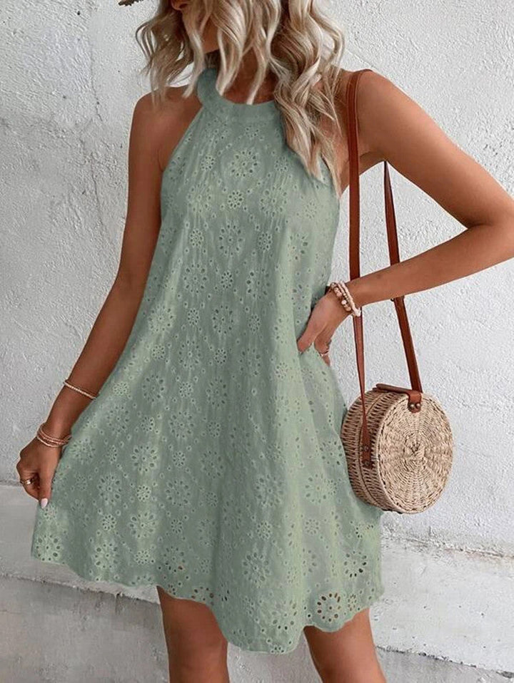 Klänning med halterneck - Ögonlapp - Chic - Miniklänning - Sommarklänning