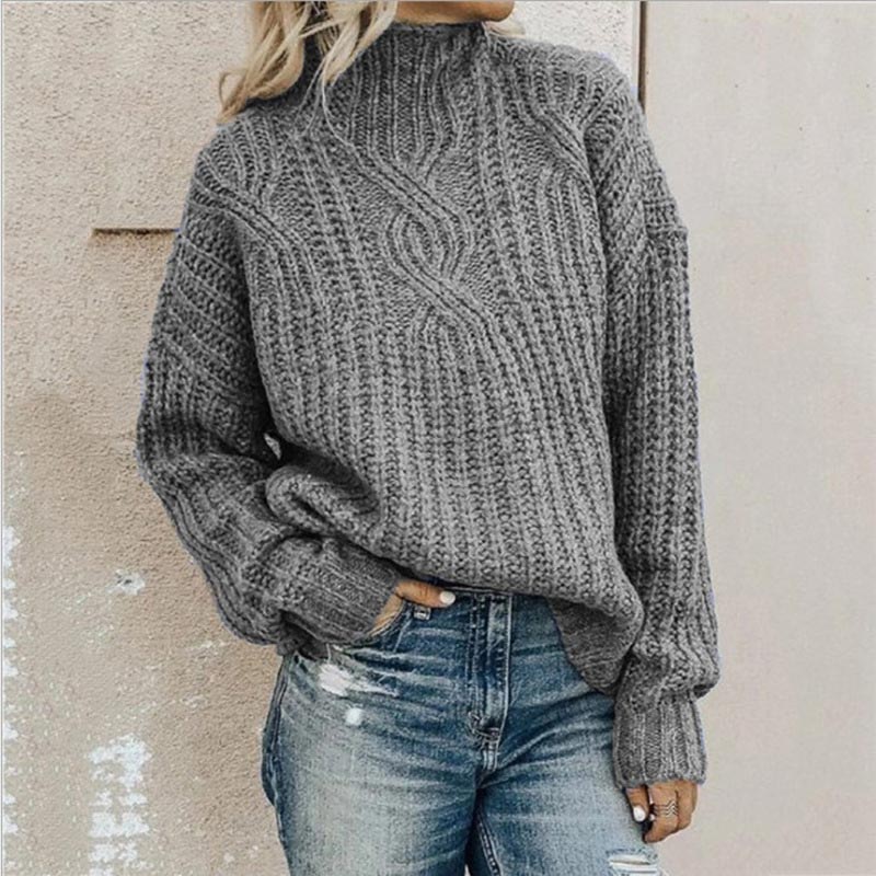Dam Pullover Klassisk Stil Mjuk Komfort