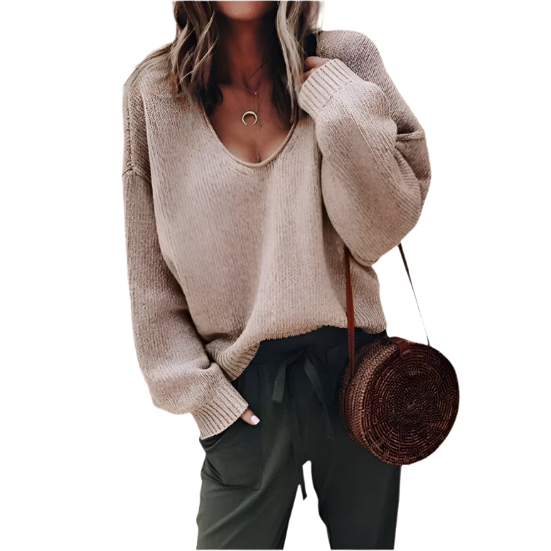Klassisk Dam Pullover i Stickad