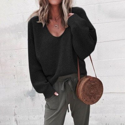 Klassisk Dam Pullover i Stickad