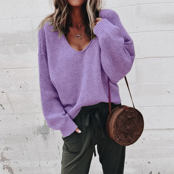 Klassisk Dam Pullover i Stickad