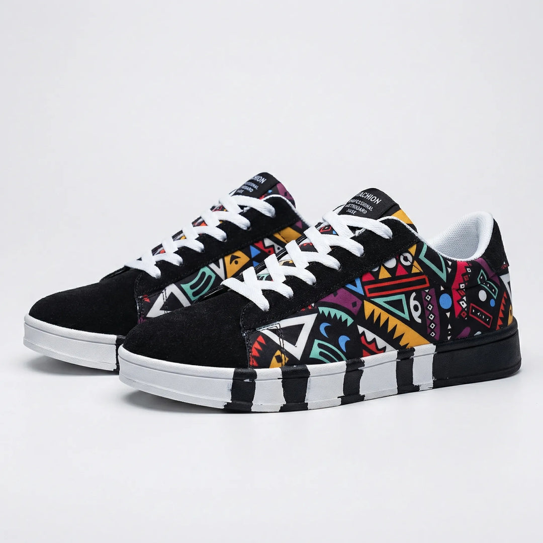 Färgglad sneaker med grafiskt allover-mönster - Bernard