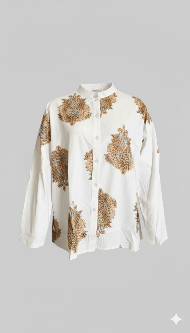 Knäppblus - Oversized - Långärmad - Bohoblus - Sommartoppar för kvinnor