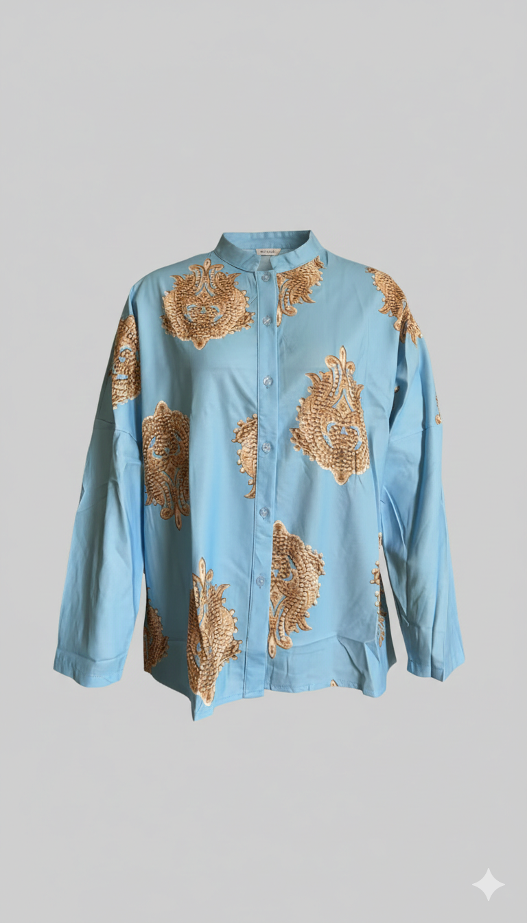 Knäppblus - Oversized - Långärmad - Bohoblus - Sommartoppar för kvinnor