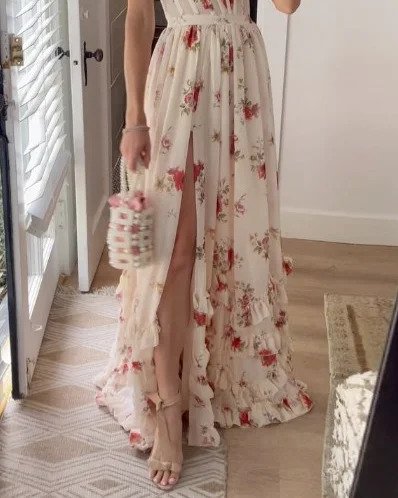 Korsettklänning | Slits | Blommig | Sommarklänning | Maxi Sundress