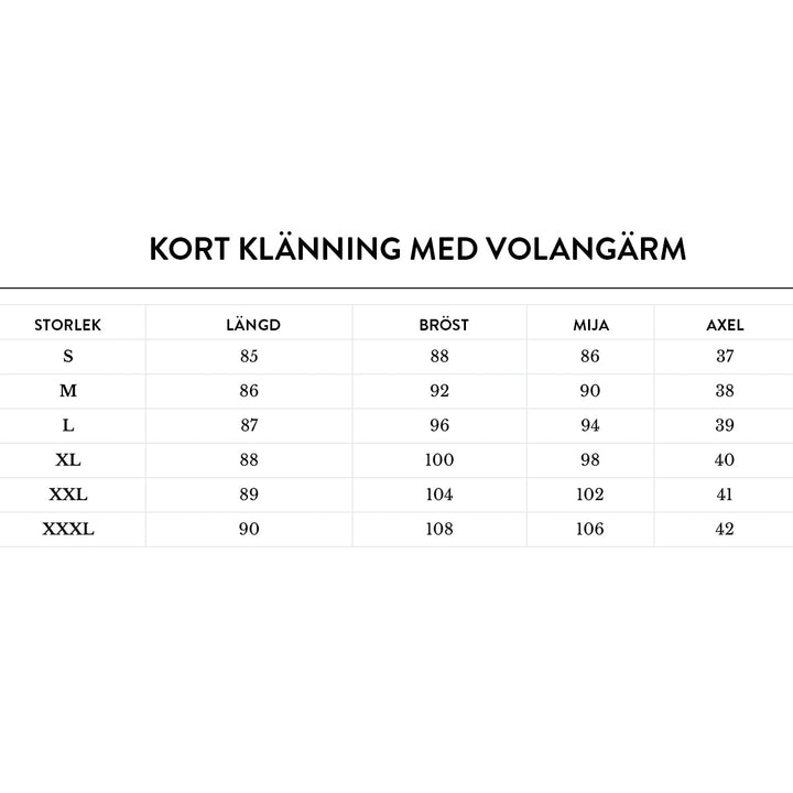 Kort feminin V-ringad klänning med volangärmar för dam