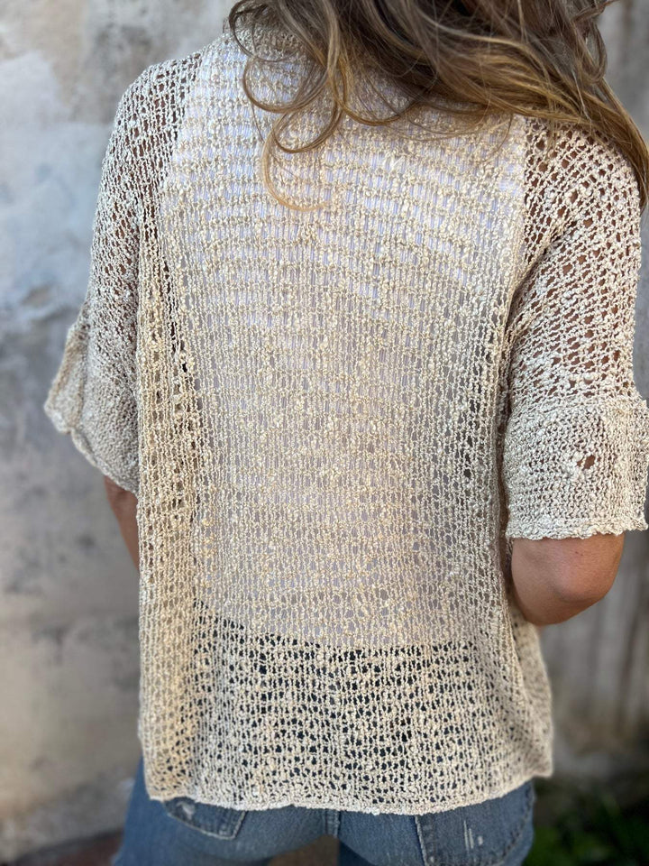 Kvinna Texturerad V-hals Top Elegant Stil