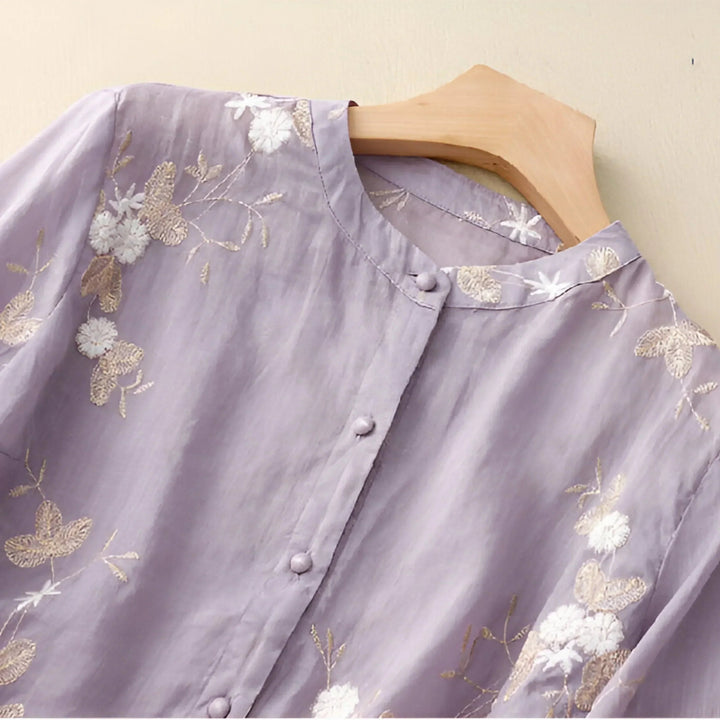 Kvinno Blus i Lättviktsbomull med Elegant Design