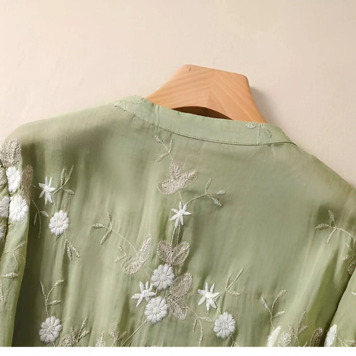 Kvinno Blus i Lättviktsbomull med Elegant Design