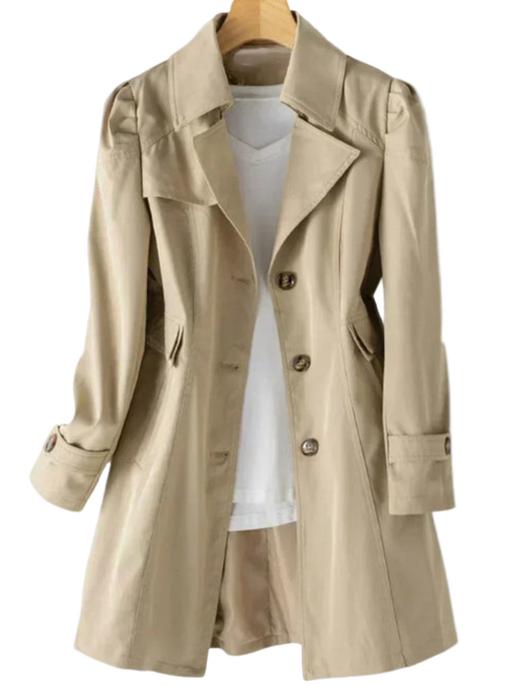 Kvinnors Beige Trenchcoat med Modern Design