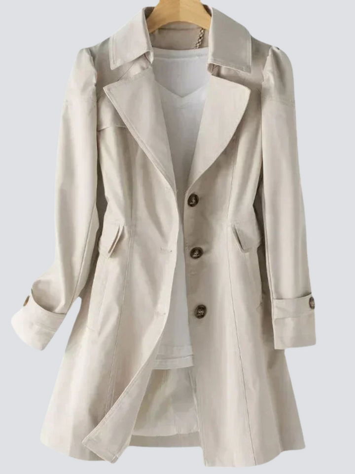 Kvinnors Beige Trenchcoat med Modern Design