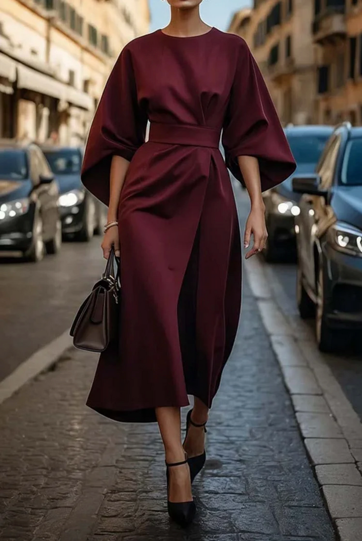 Dam Elegant Maxi Klänning med Bälte - Flera Färger