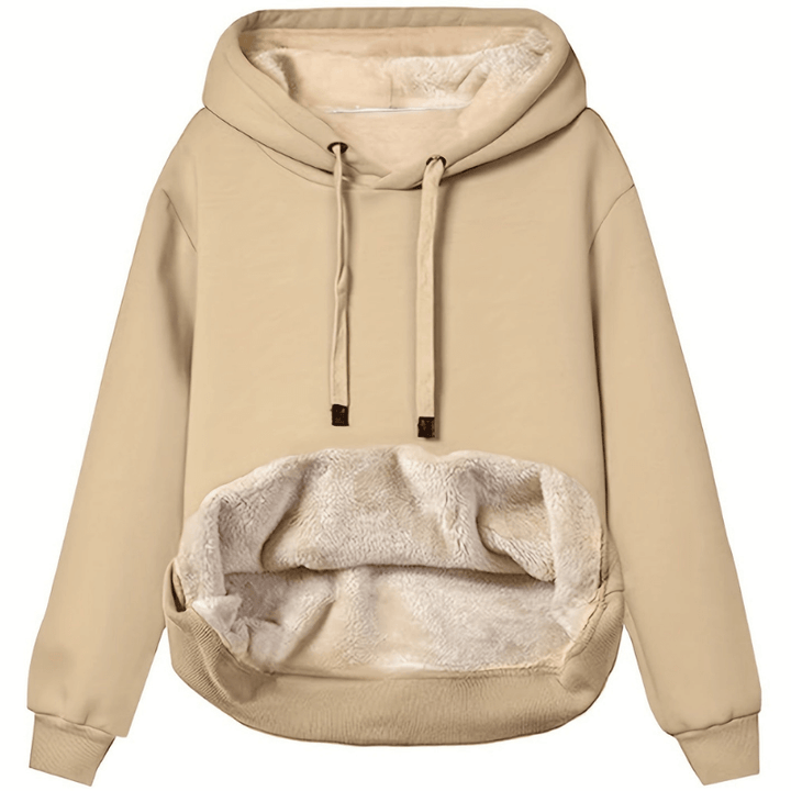 Kvinnors Fleecefodrad Hoodie i Flera Färger
