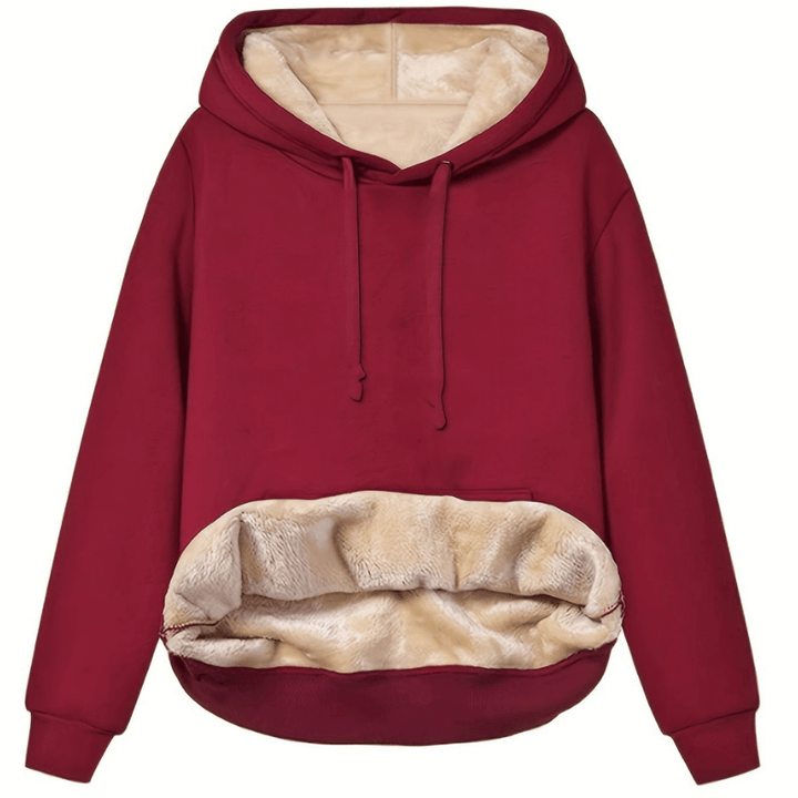 Kvinnors Fleecefodrad Hoodie i Flera Färger