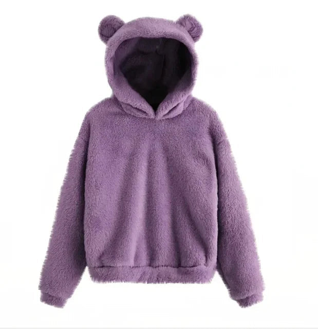 Kvinnors Hoodie med Kaninöron - Mjuk och Stilren Design