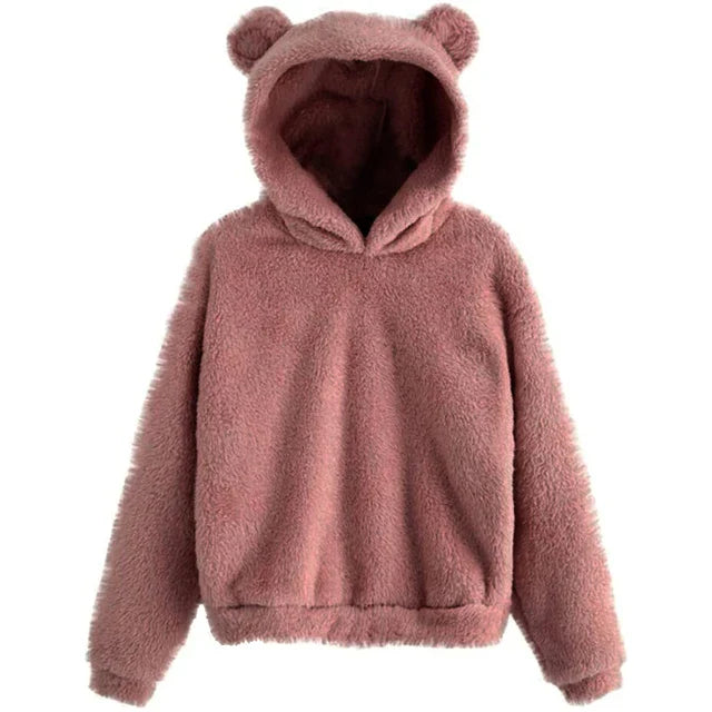 Kvinnors Hoodie med Kaninöron - Mjuk och Stilren Design