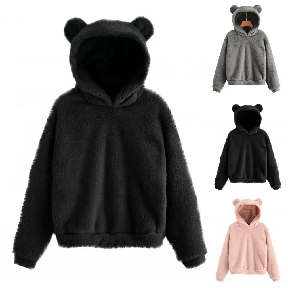 Kvinnors Hoodie med Kaninöron - Mjuk och Stilren Design