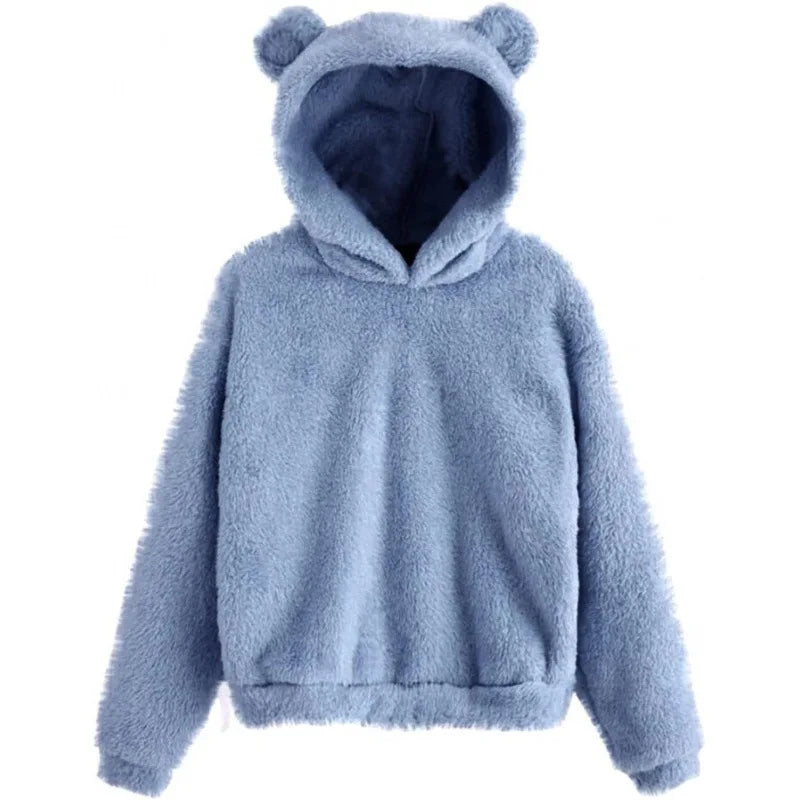 Kvinnors Hoodie med Kaninöron - Mjuk och Stilren Design