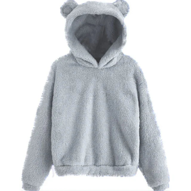 Kvinnors Hoodie med Kaninöron - Mjuk och Stilren Design