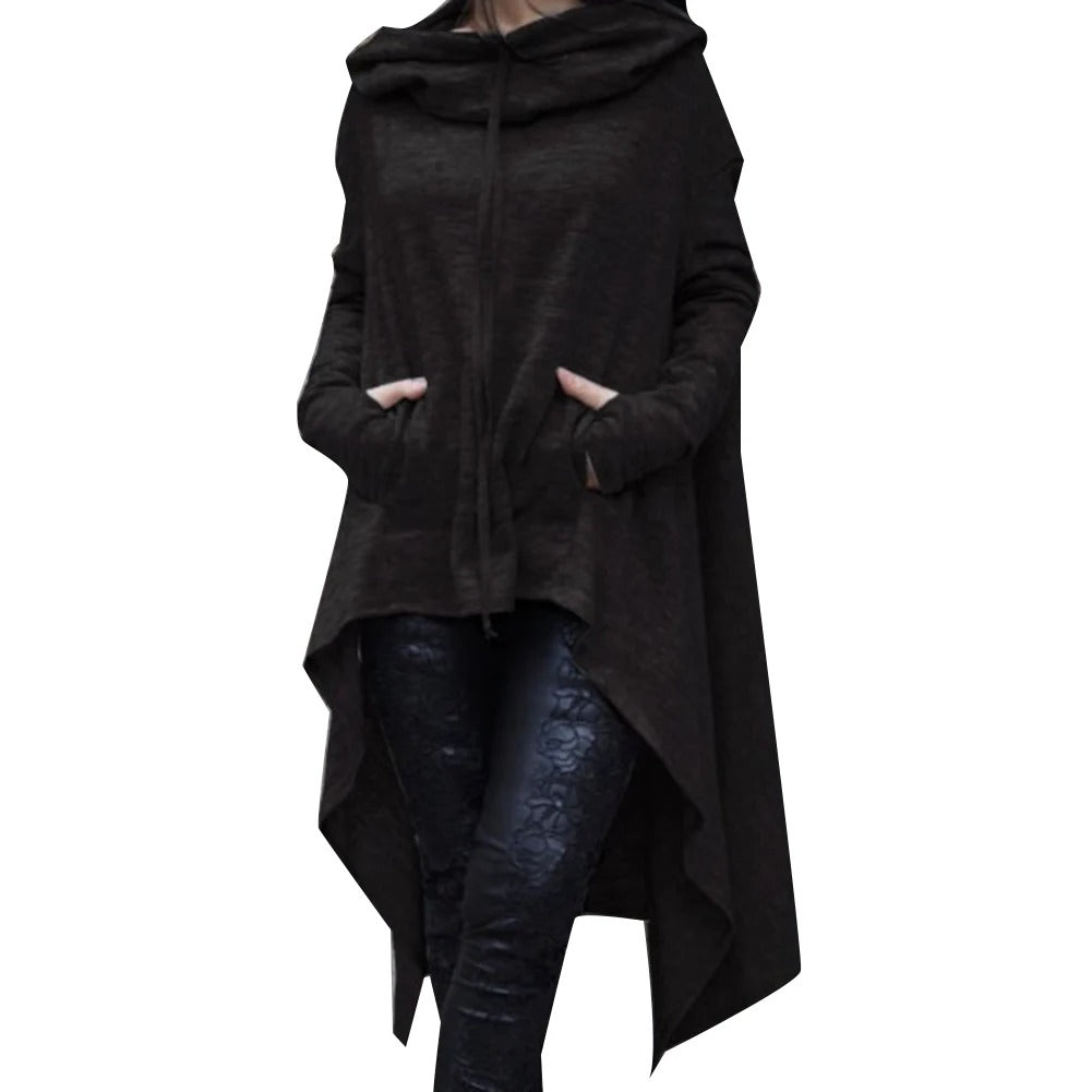 Kvinnors Modern Hoodie med Asymmetrisk Design