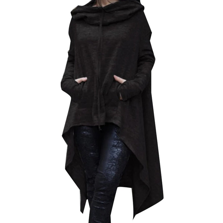 Kvinnors Modern Hoodie med Asymmetrisk Design
