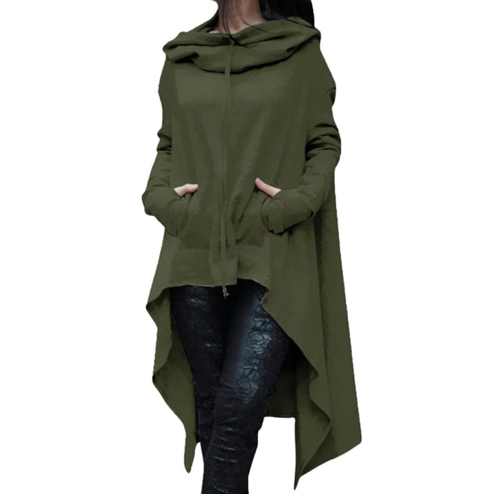 Kvinnors Modern Hoodie med Asymmetrisk Design