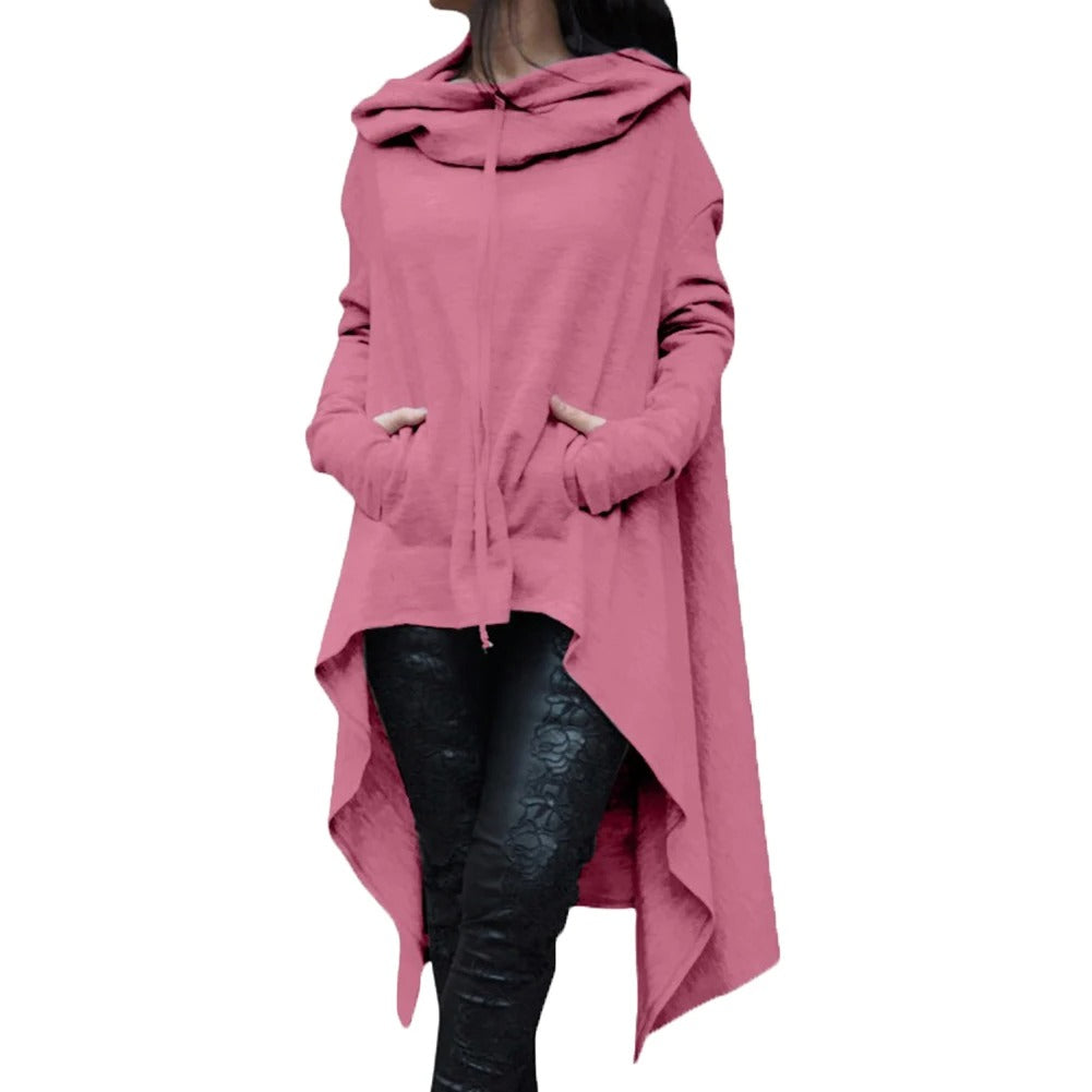 Kvinnors Modern Hoodie med Asymmetrisk Design