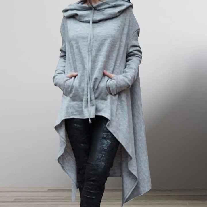 Kvinnors Modern Hoodie med Asymmetrisk Design