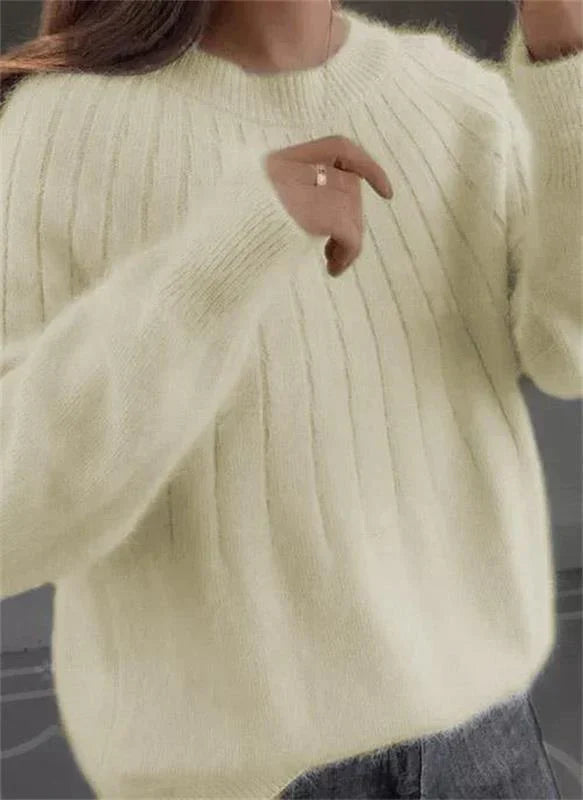 Kvinnors Stickad Pullover - Tidlös Elegans