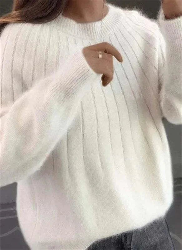 Kvinnors Stickad Pullover - Tidlös Elegans