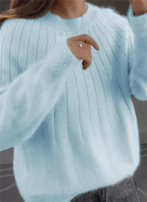 Kvinnors Stickad Pullover - Tidlös Elegans