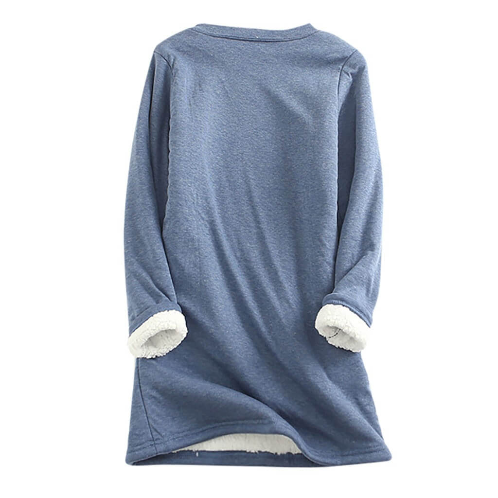Kvinnors Varma Sherpa Fleece Långärmad Tröja