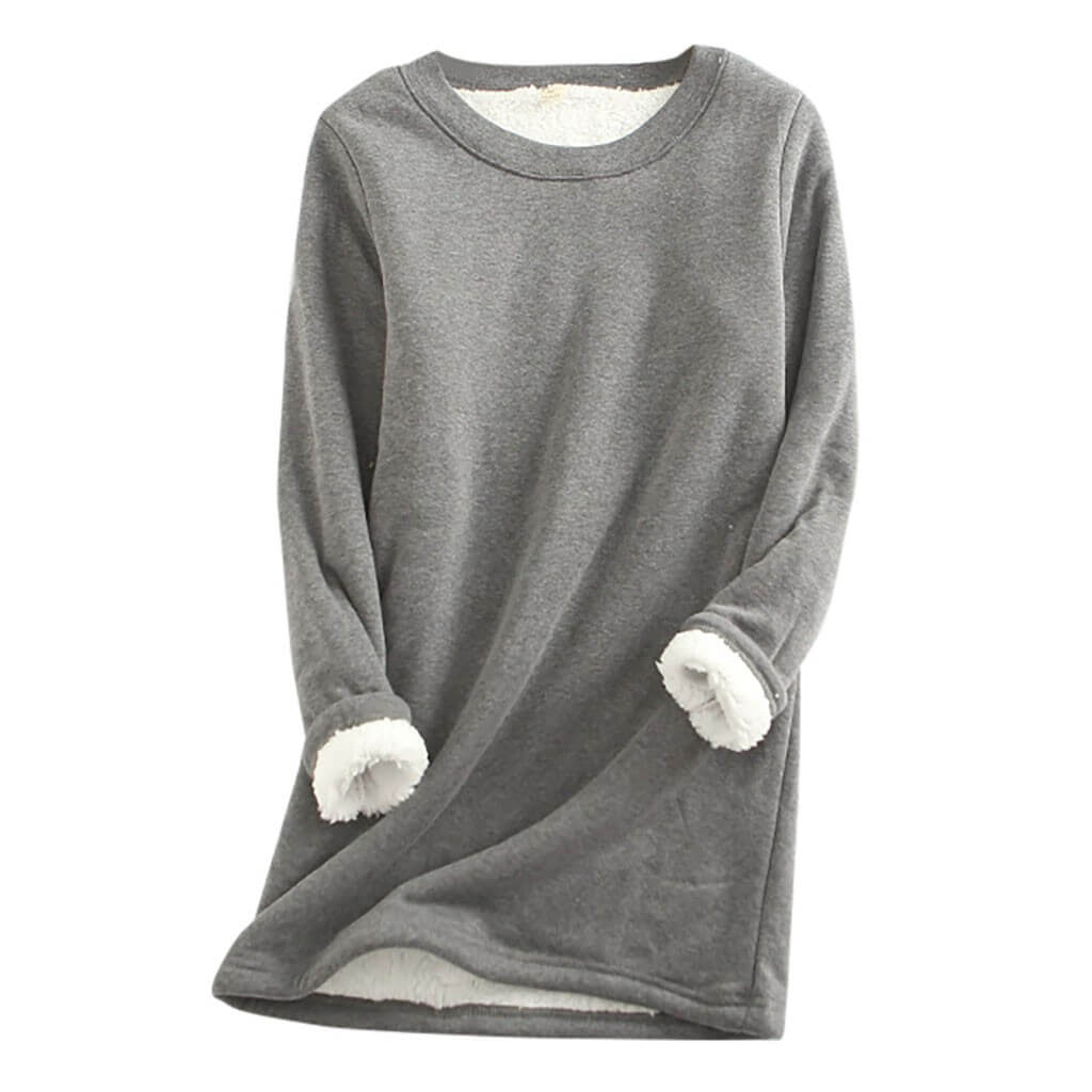Kvinnors Varma Sherpa Fleece Långärmad Tröja