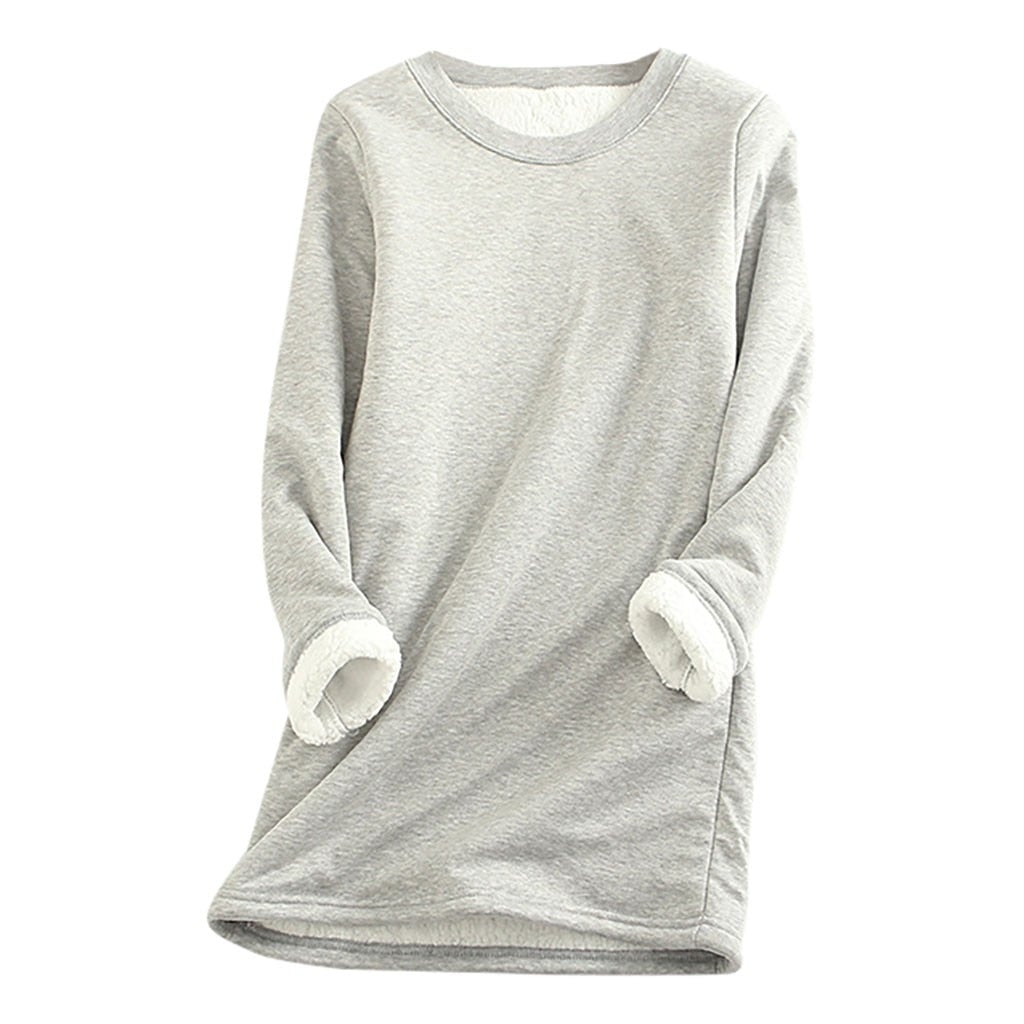 Kvinnors Varma Sherpa Fleece Långärmad Tröja