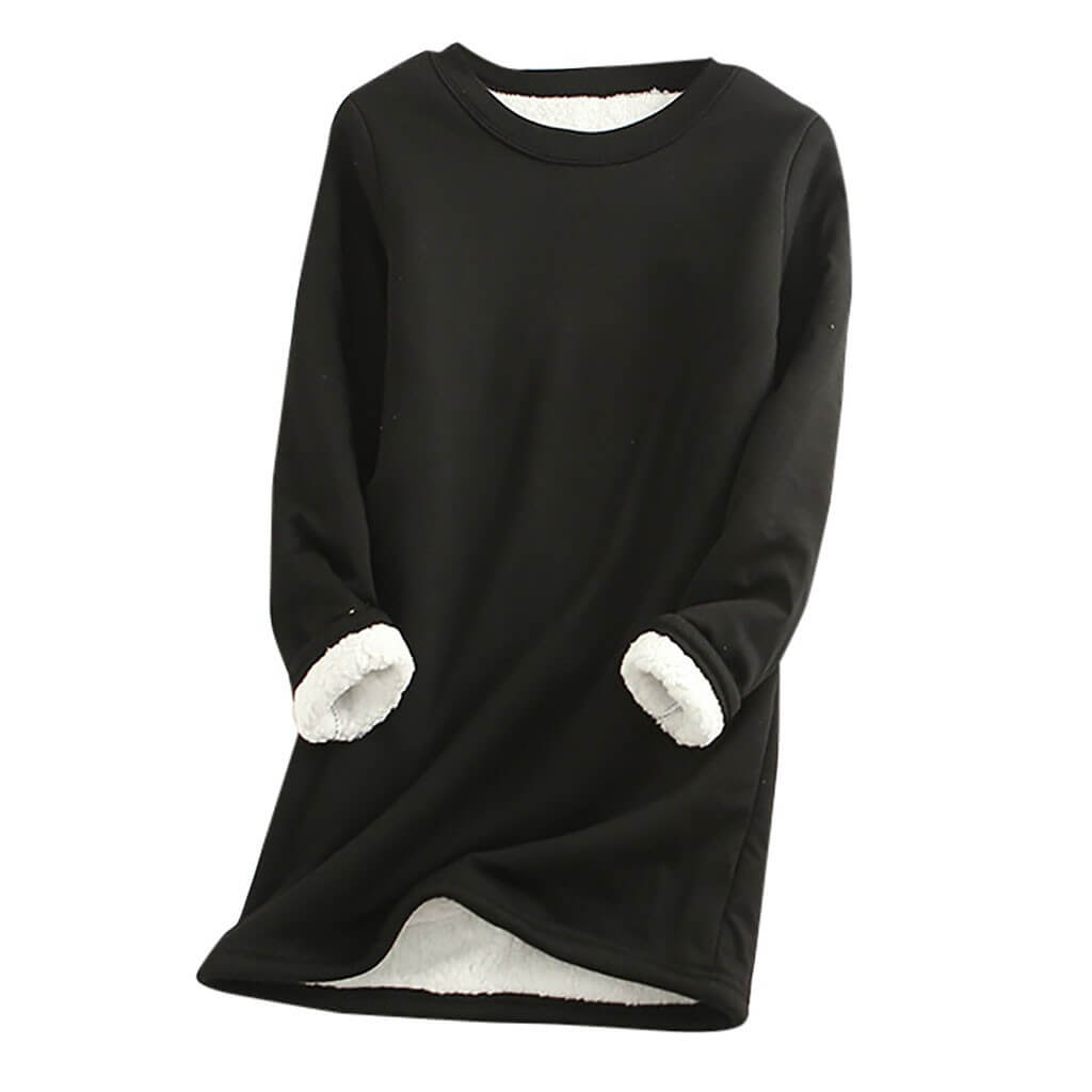 Kvinnors Varma Sherpa Fleece Långärmad Tröja