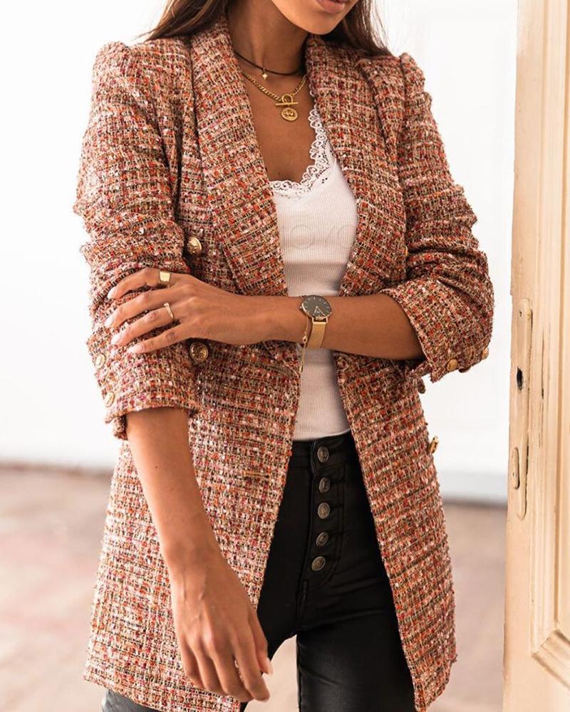 Lång Blazer | Elegant | Knäppt | Tweed Blazer | Blazer för kvinnor