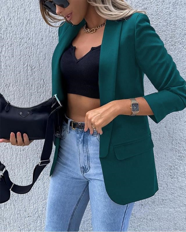 Lång Blazer | öppen front | Långlinje | Blazerjacka | Blazer för Kvinnor