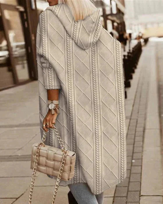 Lång Cardigan | Oversized | Öppen | Hooded Cardigan | Damkläder